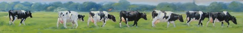 Geke Steenmetz -  - Melkenstijd (2009, olieverf op paneel, 20 x 140 cm)