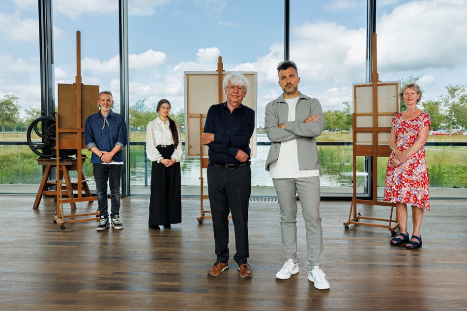 V.l.n.r. Robin Hilthouse, Noreen Riepma, Geert Mak en Özcan Akyol (Eus) en Geke Steenmetz.